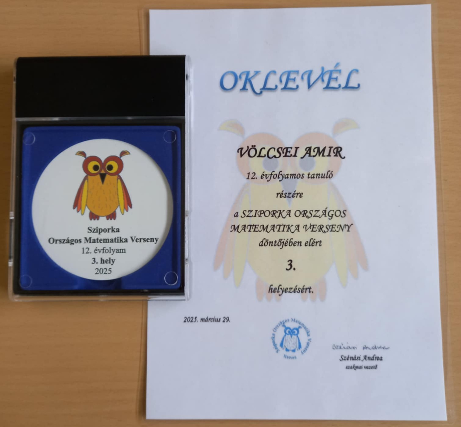 TANULMÁNYI VERSENY EREDMÉNY